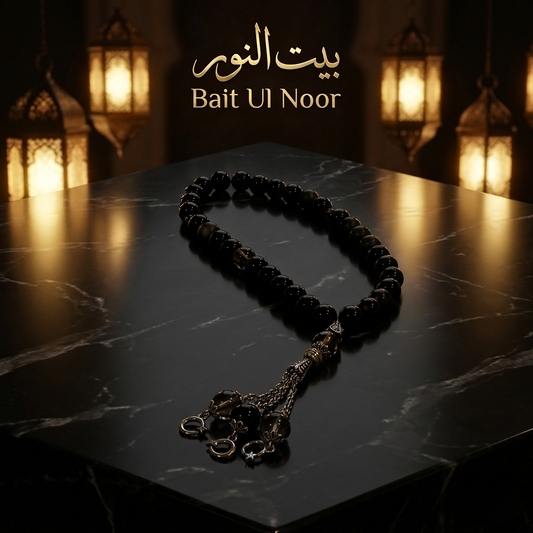 Noor Al Layl Black Aqeeq Tasbeeh