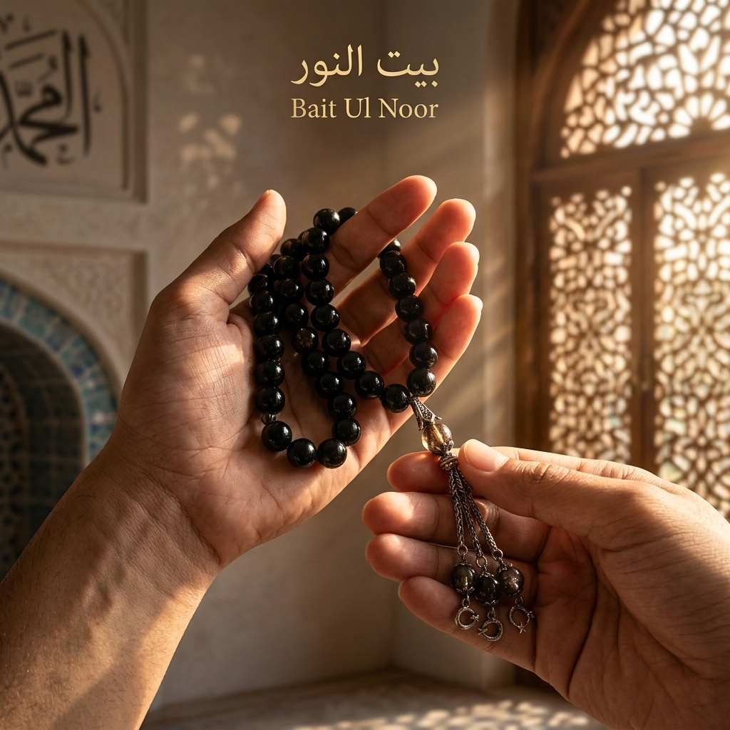 Noor Al Layl Black Aqeeq Tasbeeh