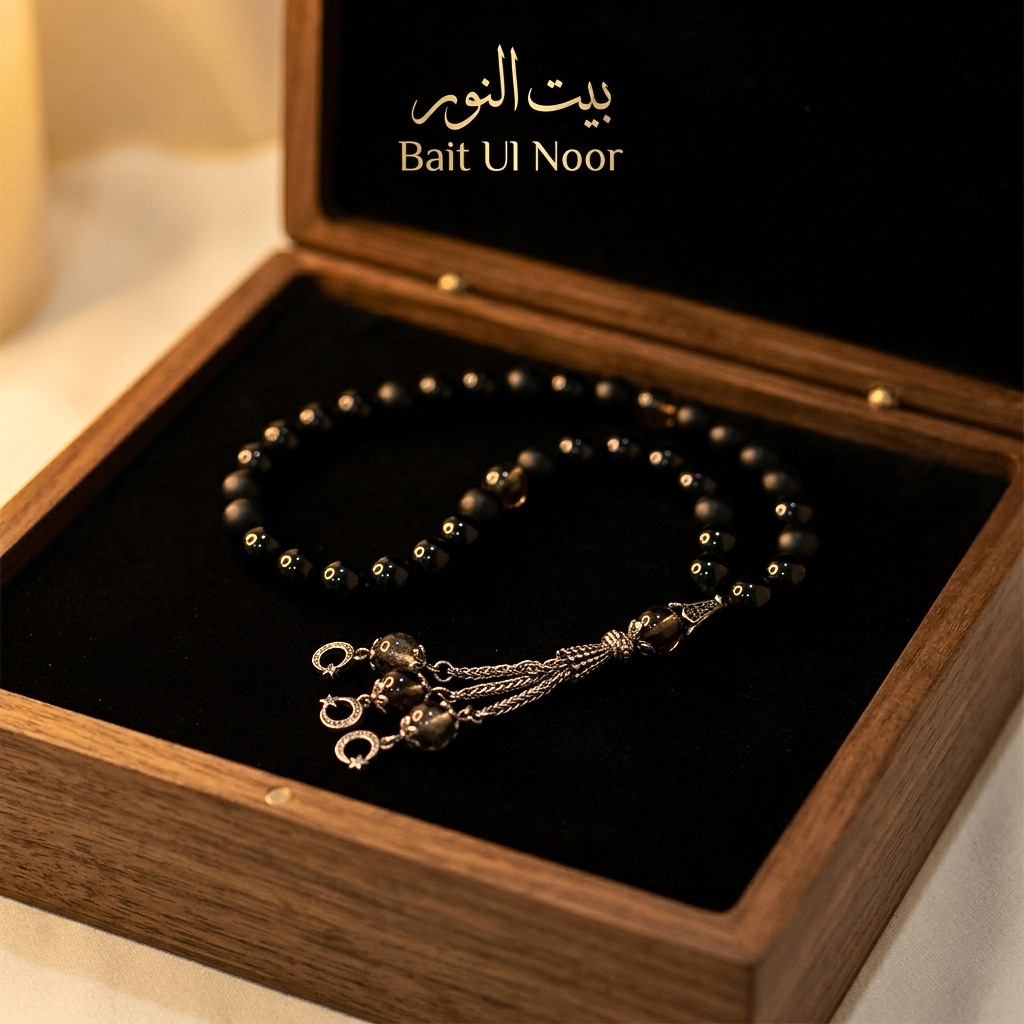 Noor Al Layl Black Aqeeq Tasbeeh